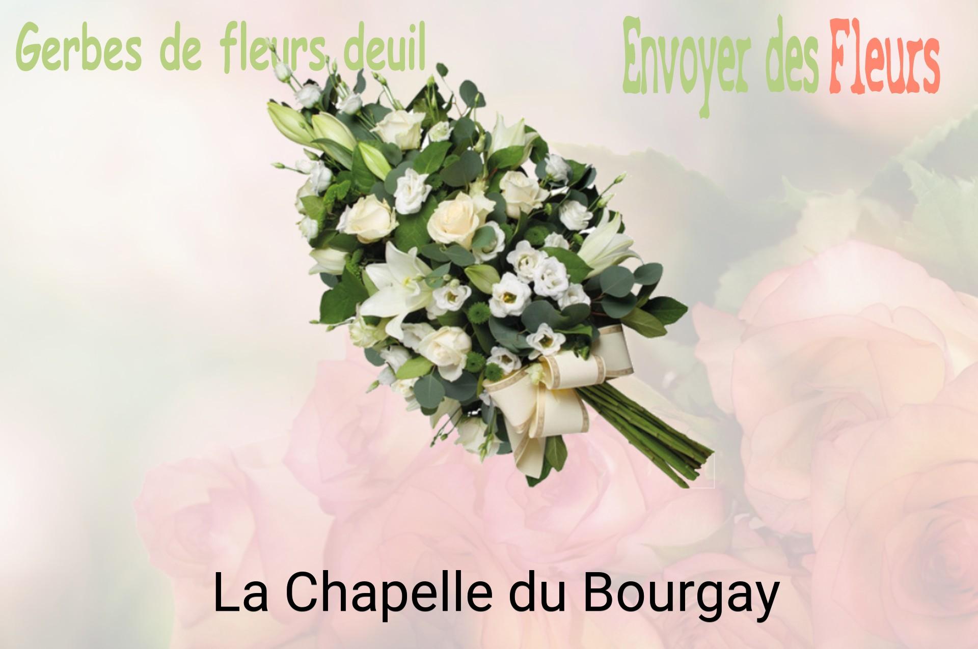 Gerbe de fleurs de deuil livrée à La Chapelle-du-Bourgay